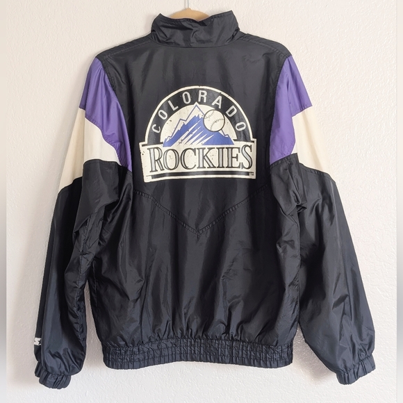 Vintage 90s Colorado Rockies Zip Up Sporty Tactical Windbreaker Jacket